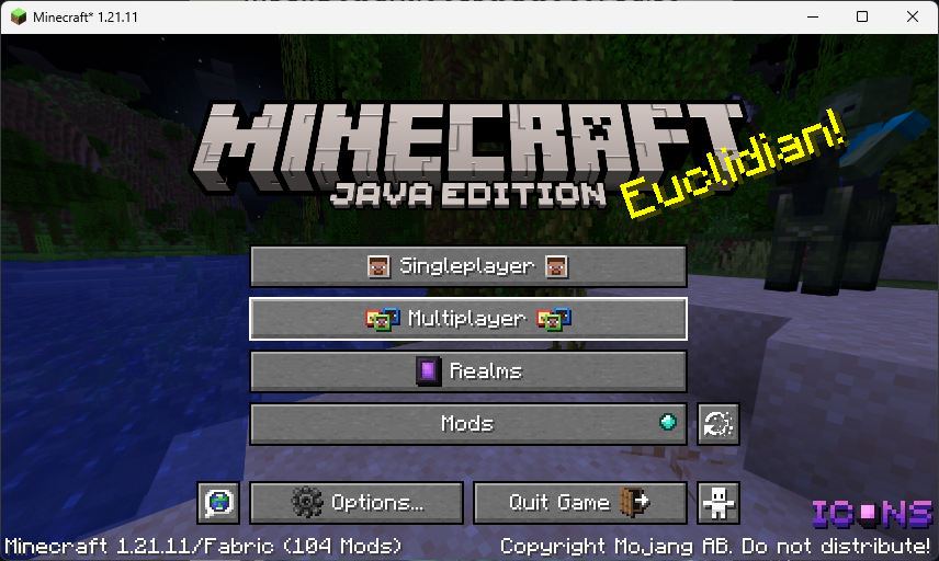 Minecraft main menu multiplayer button